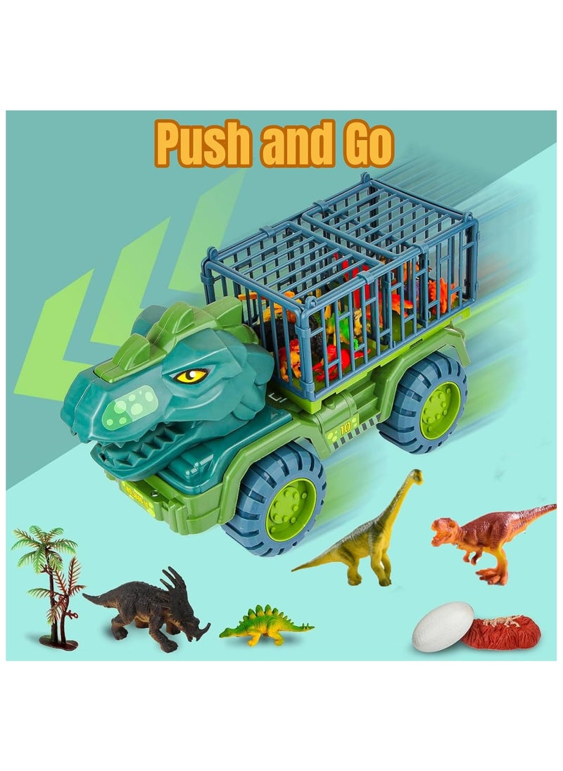 Dinosaur Truck, Dinosaur Transport Car Carrier Truck with Dinosaur Toys, Friction Powered Cars, Dino Car Playset Toys for Boys and Grils  - Image 3