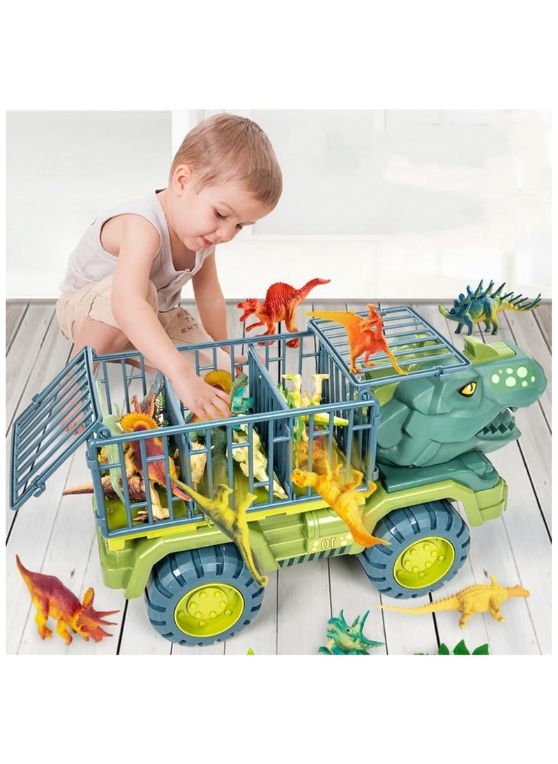 Dinosaur Truck, Dinosaur Transport Car Carrier Truck with Dinosaur Toys, Friction Powered Cars, Dino Car Playset Toys for Boys and Grils  - Image 4