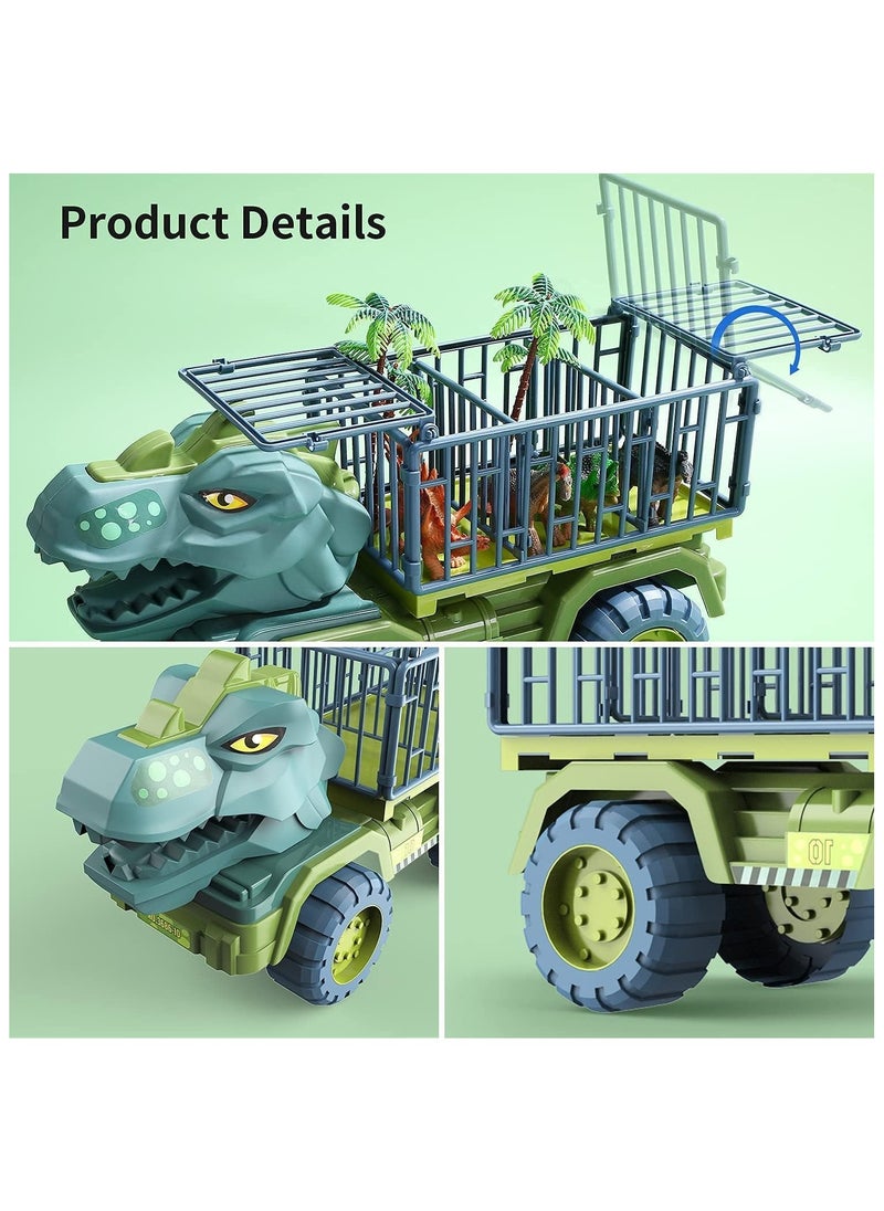 Dinosaur Truck, Dinosaur Transport Car Carrier Truck with Dinosaur Toys, Friction Powered Cars, Dino Car Playset Toys for Boys and Grils  - Image 5