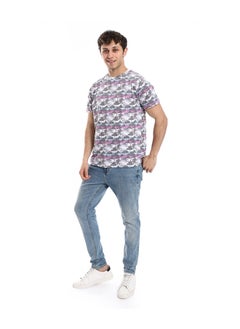 Andora Basic T-Shirt Round Neck Cotton Men Short Sleeve _Light Blue  - Image 1