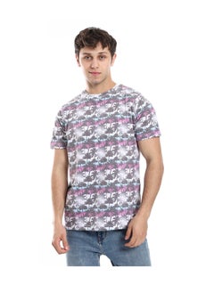 Andora Basic T-Shirt Round Neck Cotton Men Short Sleeve _Light Blue  - Image 5