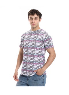 Andora Basic T-Shirt Round Neck Cotton Men Short Sleeve _Light Blue  - Image 2