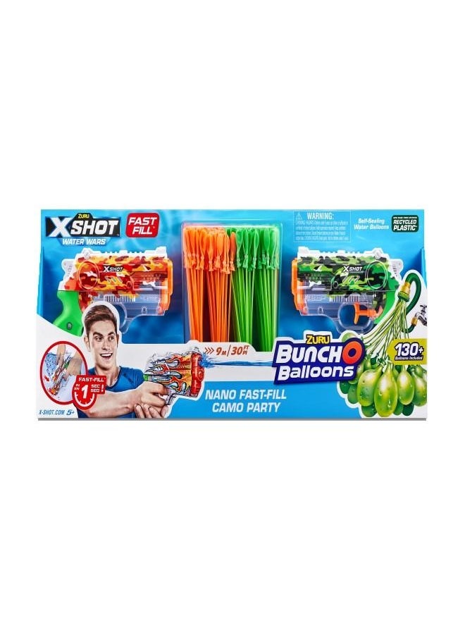 Zuru X-Shot X-Shot BOB Camo Party 2 Nano Fast Fill, 4 Bunch O Balloons 
