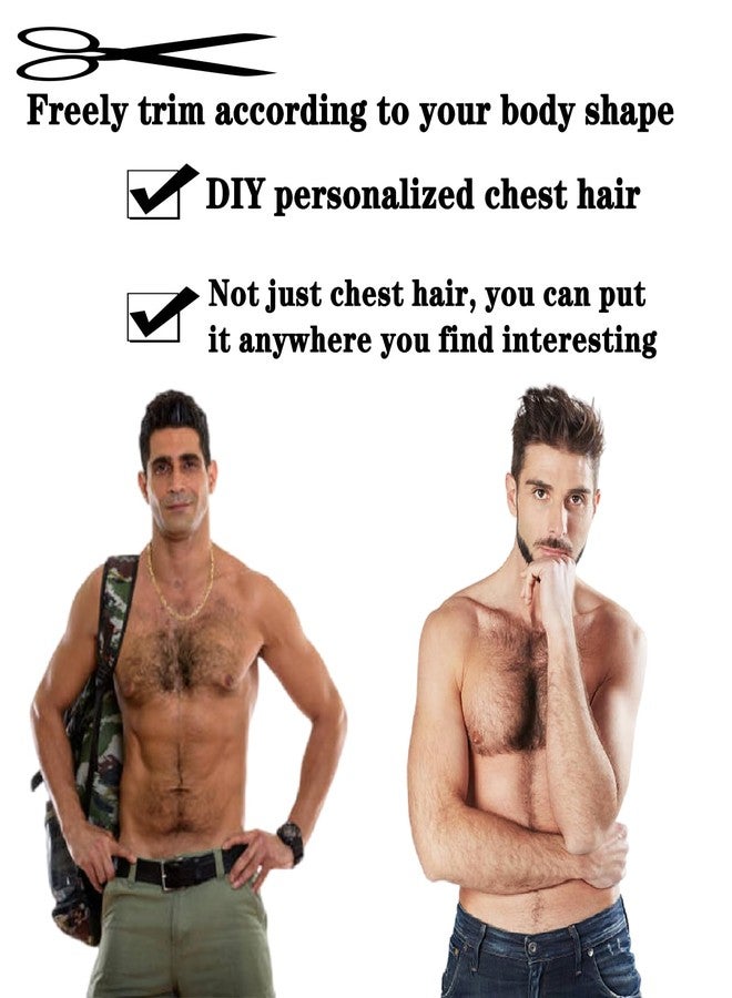 INFTOYCO Fake Chest Hair Body Hairs Adding Hair Volume Enhancement of Manliness Handmade Full Lace Fake Realistic Chest hair (Style 2) - Image 3