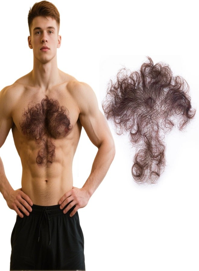 INFTOYCO Fake Chest Hair Body Hairs Adding Hair Volume Enhancement of Manliness Handmade Full Lace Fake Realistic Chest hair (Style 2) - Image 1