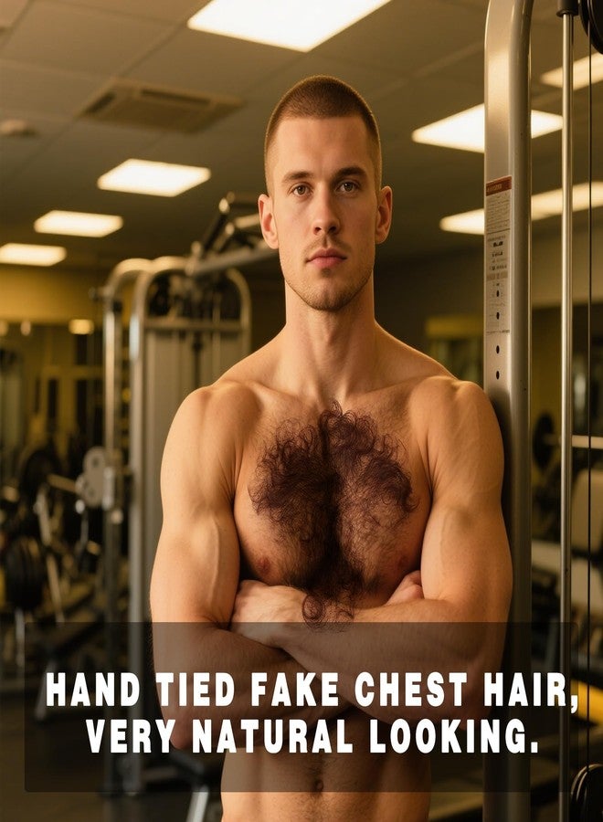 INFTOYCO Fake Chest Hair Body Hairs Adding Hair Volume Enhancement of Manliness Handmade Full Lace Fake Realistic Chest hair (Style 2) - Image 5