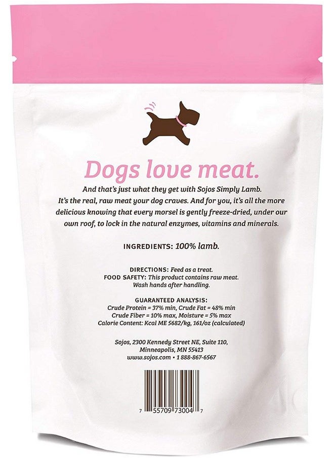 Sojos Sojos Simply Lamb Raw Freeze Dried Grain-Free Dog Treats, 4-Ounce each (Pack of 2)  - Image 2