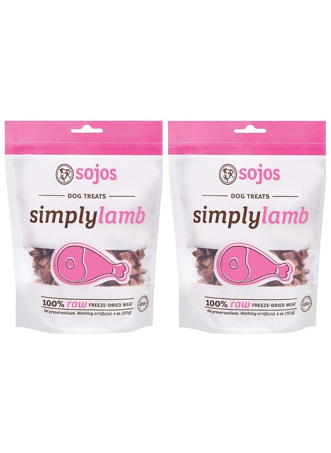Sojos Sojos Simply Lamb Raw Freeze Dried Grain-Free Dog Treats, 4-Ounce each (Pack of 2)  - Image 1