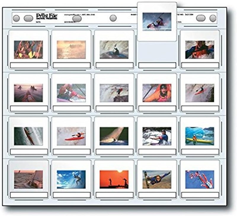 Printfile Archival Preservers Holds 20 35mm Slides 25 Pack - Printfile 2X220H25