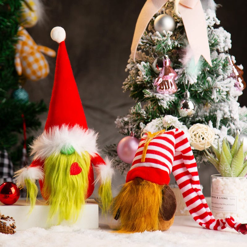 Bwfy Christmas Gnomes Decorations 2-Pack Handmade Swedish Tomte Plush Gnomes Scandinavian Santa Elf Christmas Table Tiered Tray Ornament Christmas Decor Gifts - Image 2
