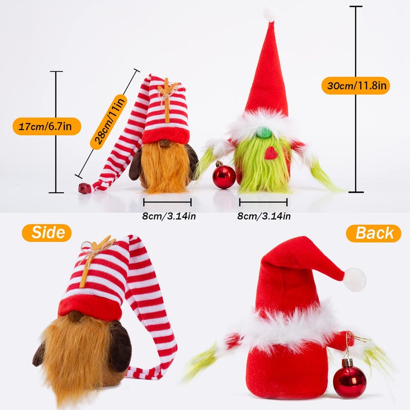 Bwfy Christmas Gnomes Decorations 2-Pack Handmade Swedish Tomte Plush Gnomes Scandinavian Santa Elf Christmas Table Tiered Tray Ornament Christmas Decor Gifts - Image 5