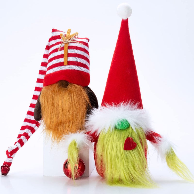 Bwfy Christmas Gnomes Decorations 2-Pack Handmade Swedish Tomte Plush Gnomes Scandinavian Santa Elf Christmas Table Tiered Tray Ornament Christmas Decor Gifts - Image 4