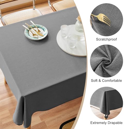 AUSSPVOCT Textured Tablecloth Rectangle 52x70 Water Resistant Spill-Proof Wipeable Table Cloth Wrinkle Free Fabric Dining Table Cover for Birthday Farmhouse Spring Easter Party Tablecloths - Image 3