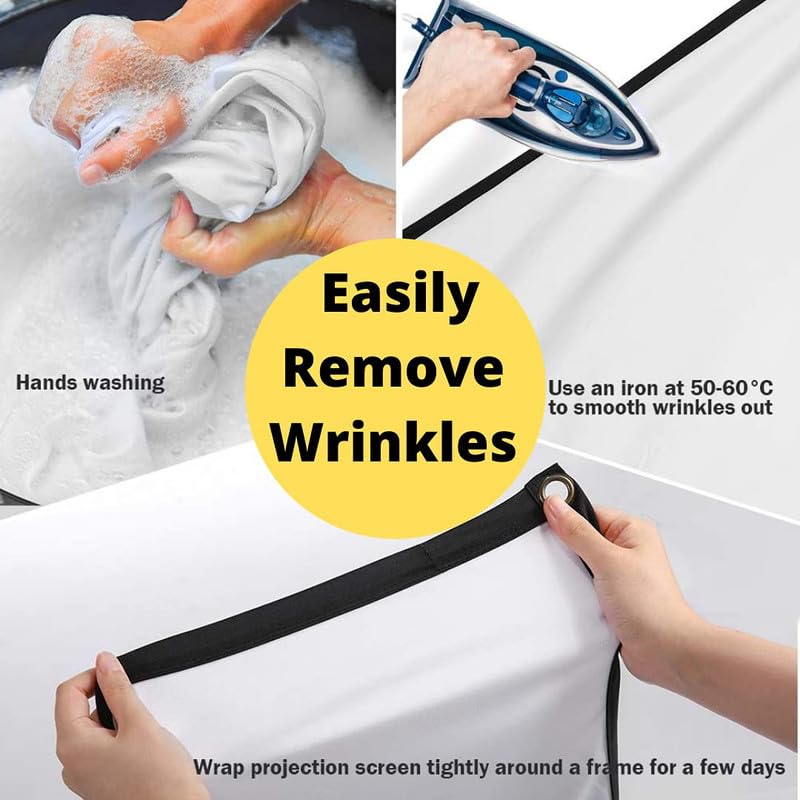 Vilro Projector Screen,4K HD 1:1 Portable Video Projector Screen Foldable Anti-Crease Indoor Outdoor Projection Screen for Home, Office, Classroom - (Size: - 8 Ft. x 8 Ft.) - Image 5