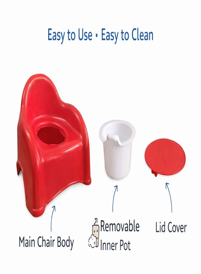 Maanit Baby Toilet Training Potty Seat with Upper Closing Lid with Removable Bowl (Red) - Image 4
