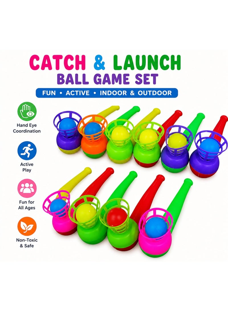 NYVIO Catch & Launch Floating Ball Game Set for Kids - 20 Pieces | Indoor & Outdoor Active Play Toy | Party Favors & Return Gifts - Image 2