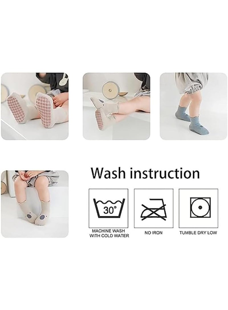 Toddlers Knee High Socks Girl Boy Non Slip with Grips Anti Skid Socks Newborn Infant Indoor Floor Crawling Tube Stockings - Image 4