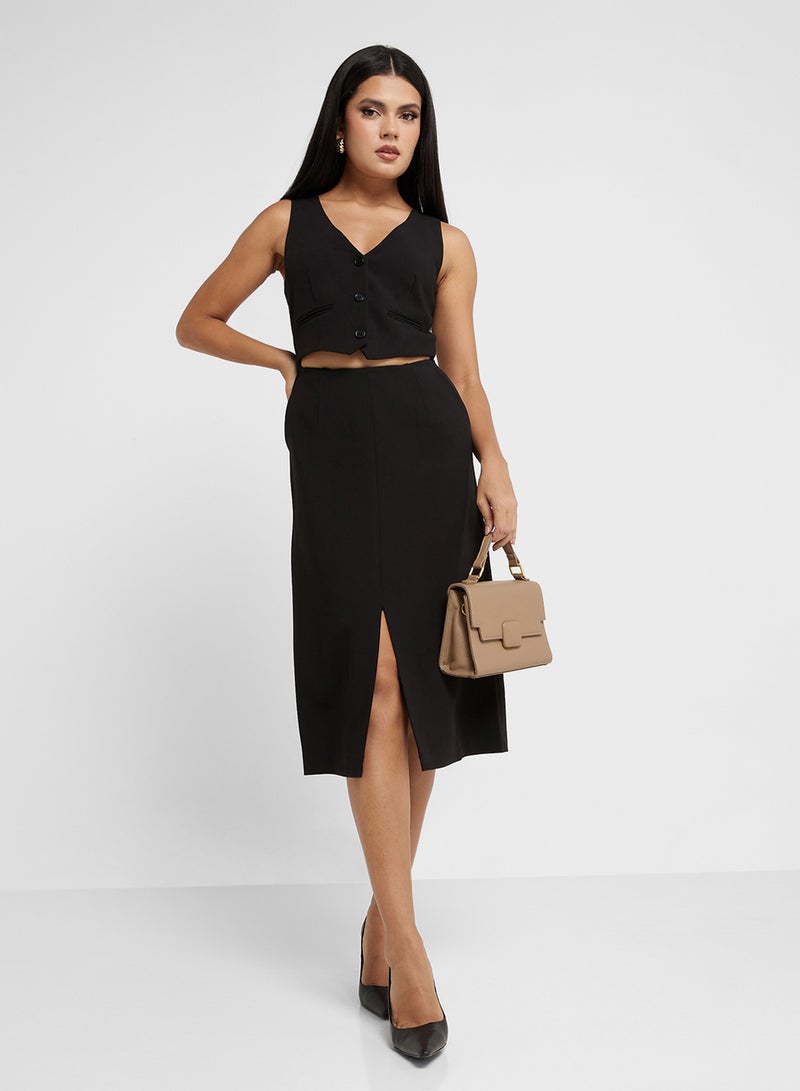 French Connection Black Vest Dress - Image 1