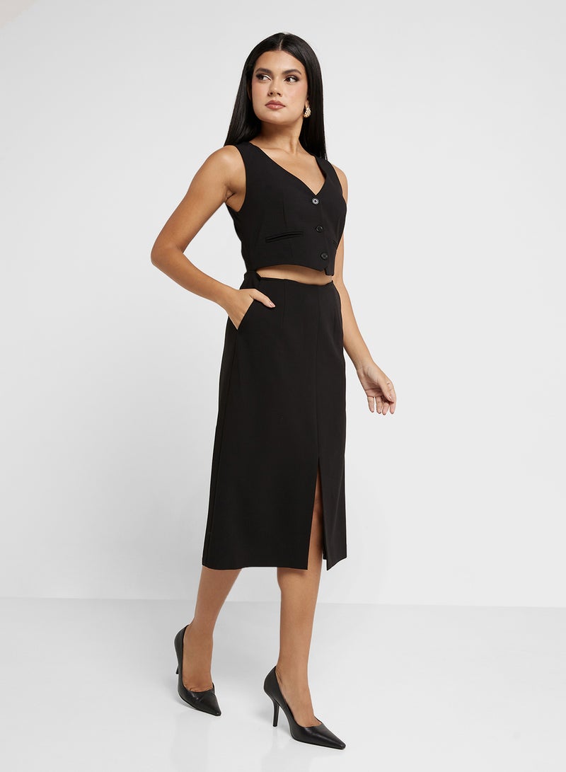 French Connection Black Vest Dress - Image 4
