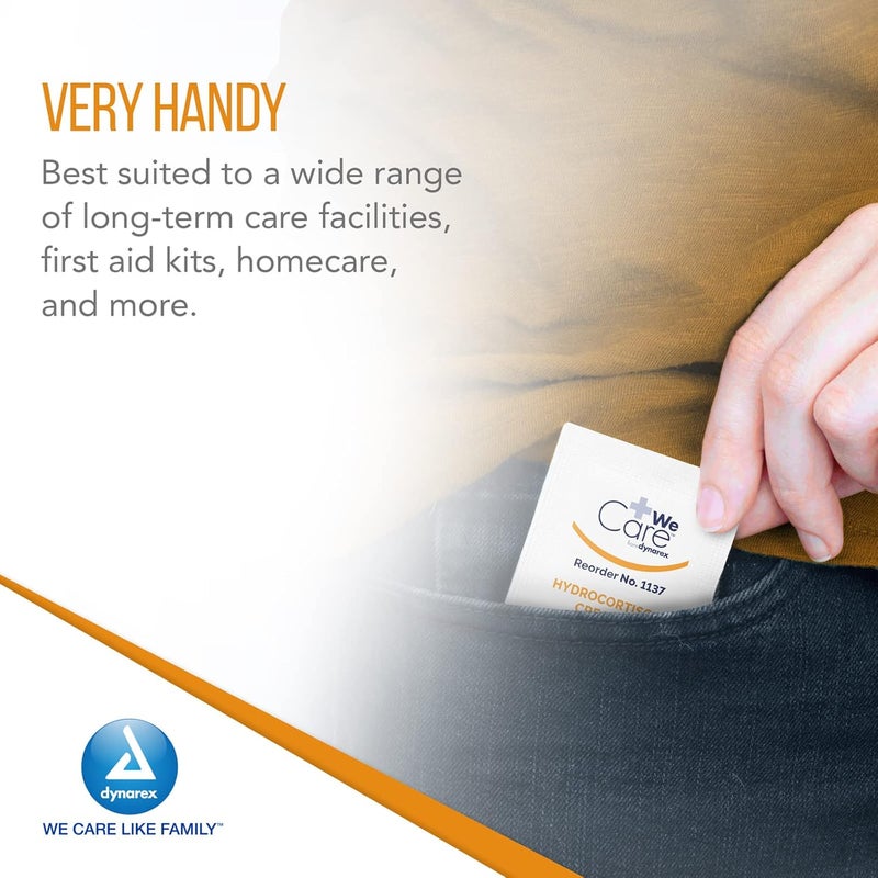 Dynarex Hydrocortisone Cream  Topical AntiItch Hydrocortisone Ointment for Temporary Relief of Minor Skin Itching Rash Irritation  9g Packet 1 Box of 144 - Image 5