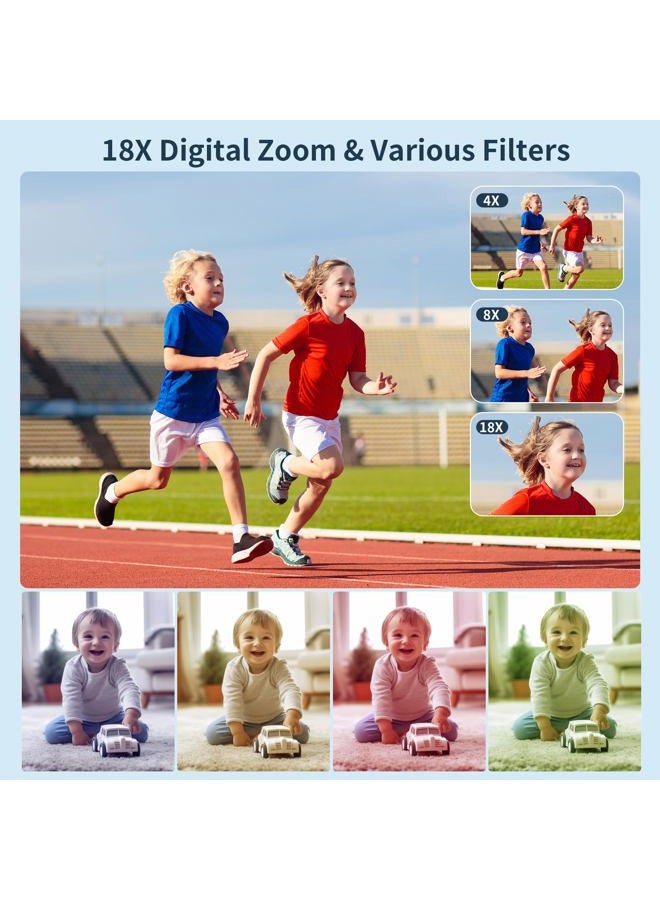 LENANE Digital Camera,FHD 4K Point and Shoot Camera with 32G Card, 48MP Autofocus Kids Camera with Dual-Creen,Portable Compact Camera with 18X Zoom Anti Shake Flash Light,Cameras for Kids Teens - Image 5
