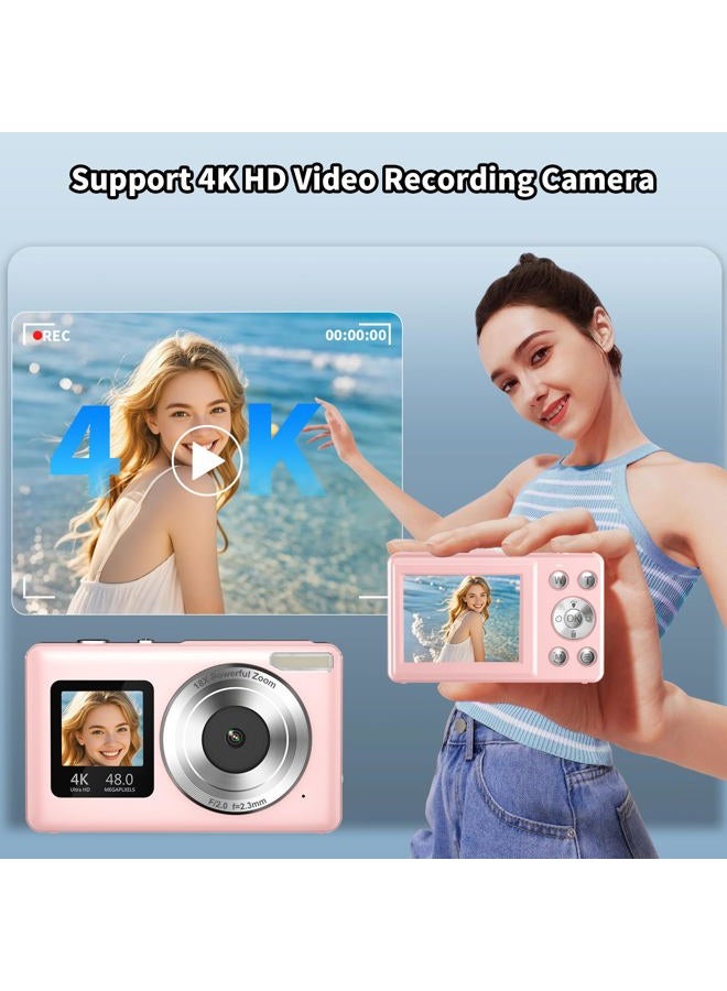 LENANE Digital Camera,FHD 4K Point and Shoot Camera with 32G Card, 48MP Autofocus Kids Camera with Dual-Creen,Portable Compact Camera with 18X Zoom Anti Shake Flash Light,Cameras for Kids Teens - Image 3