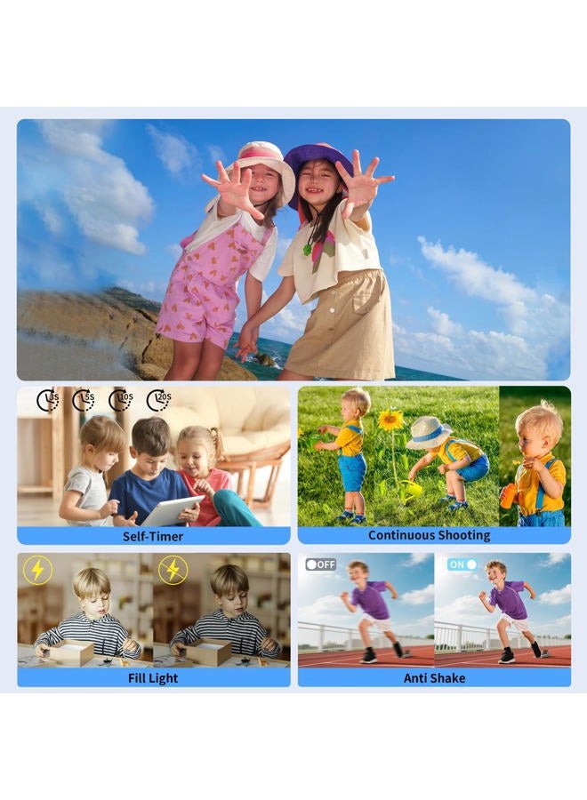 LENANE Digital Camera,FHD 4K Point and Shoot Camera with 32G Card, 48MP Autofocus Kids Camera with Dual-Creen,Portable Compact Camera with 18X Zoom Anti Shake Flash Light,Cameras for Kids Teens - Image 4