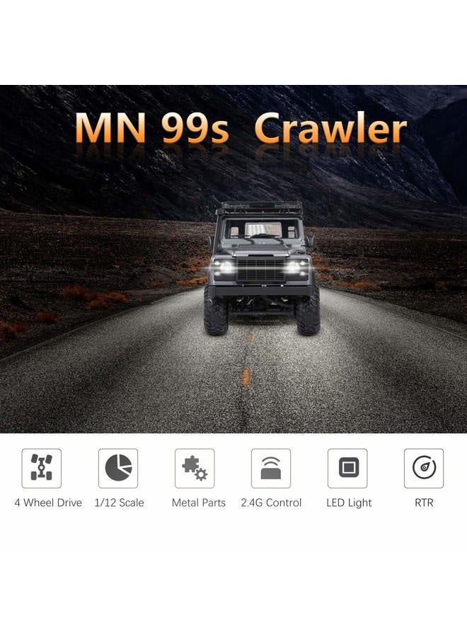 GoolRC MN 99s RC Car, 1/12 Scale 4WD 2.4G Remote Control Car for Kids and Adults, RTR RC Crawler Off-Road Truck for Land Rover Vehicle Models - Image 3