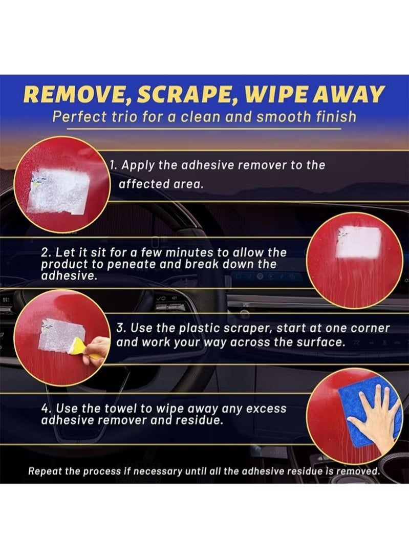 ايكانبو مزيل مواد لاصقة عالي الأداء متعدد الوظائف، مع الكاشطة، بخاخ مزيل الغراء، فك المواد اللاصقة وملصقات السيارات بسهولة، للحصول على بقايا الملصقات (100 مللي) - Image 4
