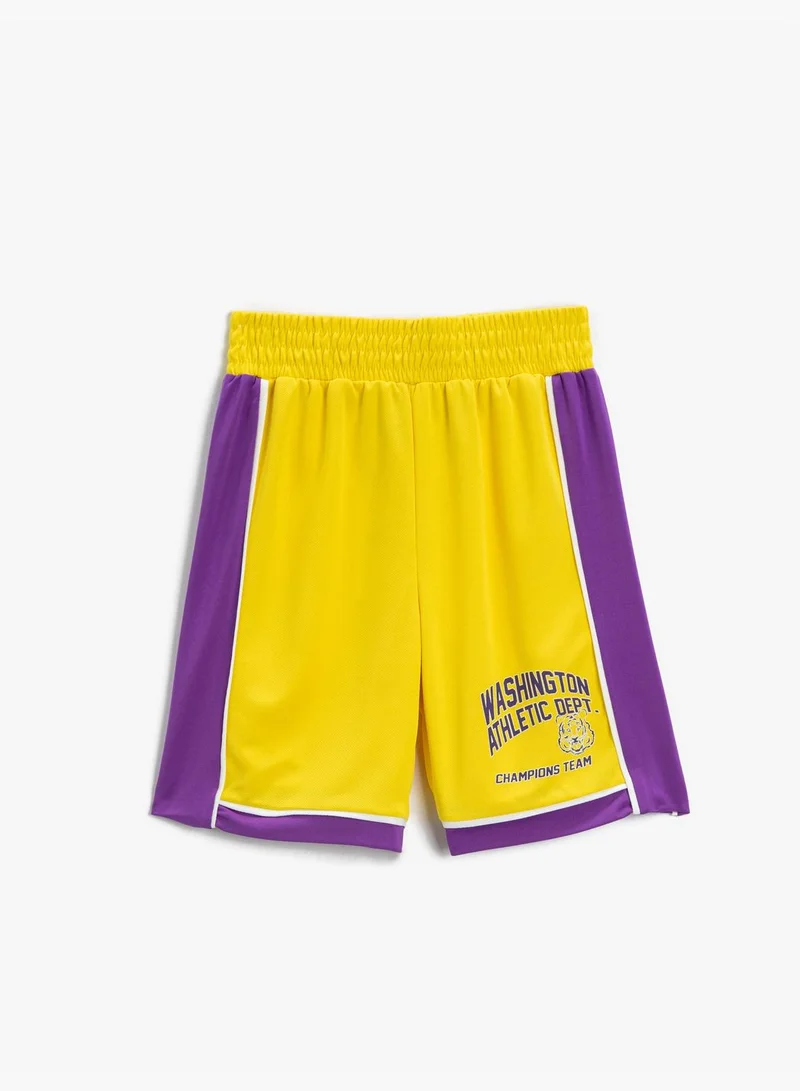 كوتون Basketball Shorts Elastic Waistband Printed