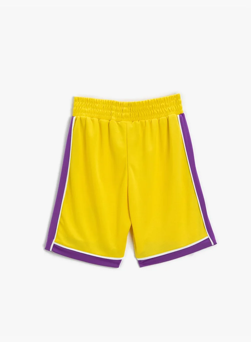 كوتون Basketball Shorts Elastic Waistband Printed