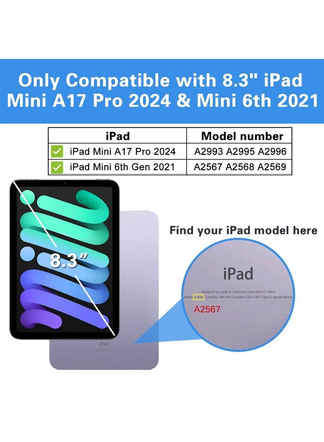 بروكاس جراب ProCase Smart لجهاز iPad Mini 7 A17 Pro 2024/iPad Mini 6 2021 مقاس 8.3 بوصة، جراب iPad Mini 7/6 من الجيل السابع، غطاء خلفي صلب لجهاز iPad Mini 8.3 بوصة من الجيل السابع A2995/A2996/A2993/الجيل السادس A2567 A2568 A2569 - كحلي - Image 2