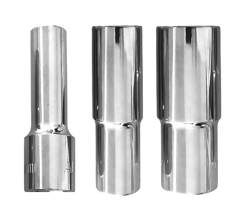 4 NEX 10mm + 17mm + 22mm, 1/2" Drive Hex Long Chrome Vanadium Steel, Anti Rust, Heavy Duty Socket - Image 1