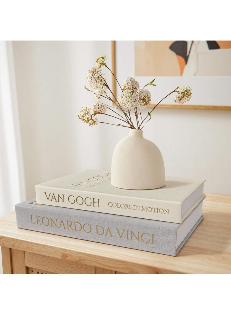 Bincoo Aesthetic Fake Decorative Books for Home Decoration with Hidden Storage, Set of 2 Linen Faux Decor Boxes for Coffee Table,Bookshelf Living Room Decoration, Modern Hardcover Stacked Display Books (Beige) - Image 4