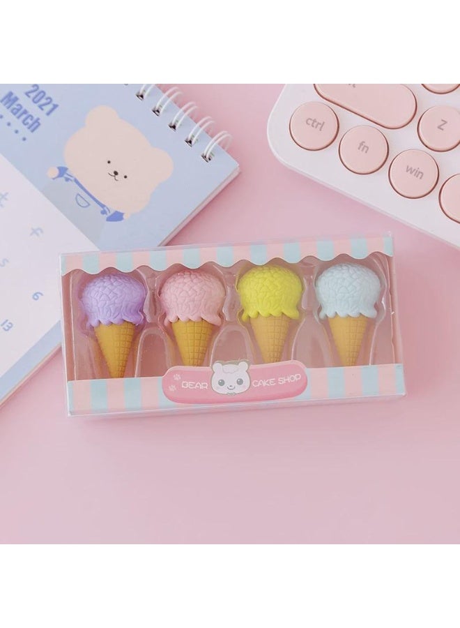 lovely Erasers 16 Pcs Novelty Erasers for Kids Girls Creative Macaron color Erasers for School Classroom Prizes Party Gifts icecream,donut Eraser Creative lovely Primary School Children's Eraser - Image 4