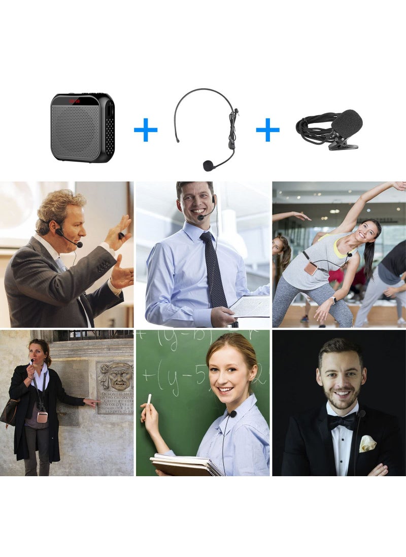 Homeosoobone - 2.5 Inch Wired Microphone Headphone Voice Amplifier 2200mAh Rechargeable Multifunctional Noise Canceling Speaker Support U Disk and TF Card - Image 1