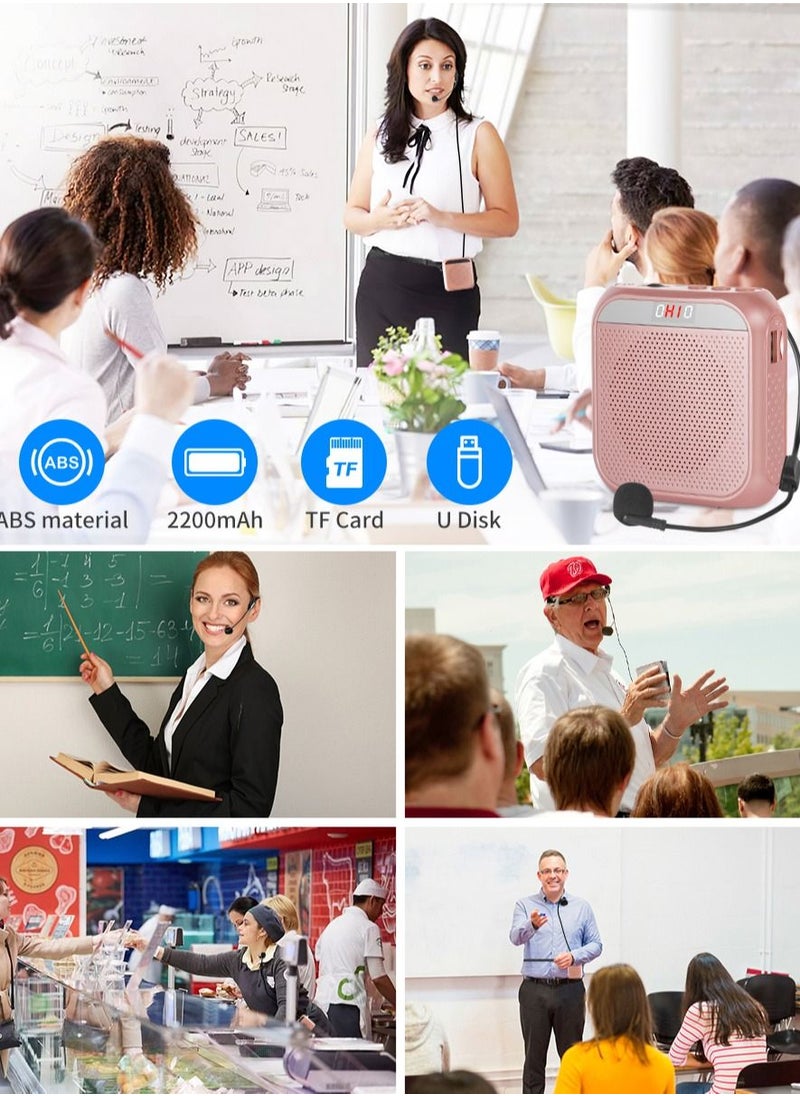 Homeosoobone - 2.5 Inch Wired Microphone Headphone Voice Amplifier 2200mAh Rechargeable Multifunctional Noise Canceling Speaker Support U Disk and TF Card - Image 1