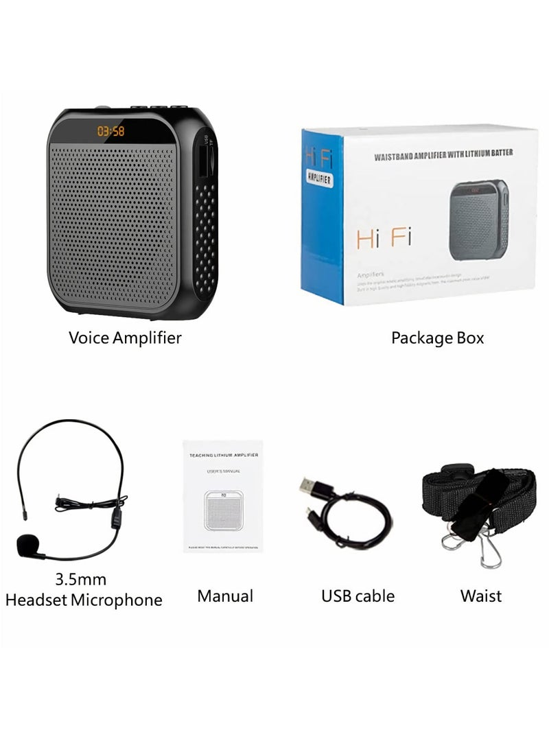 Homeosoobone - 2.5 Inch Wired Microphone Headphone Voice Amplifier 2200mAh Rechargeable Multifunctional Noise Canceling Speaker Support U Disk and TF Card - Image 1