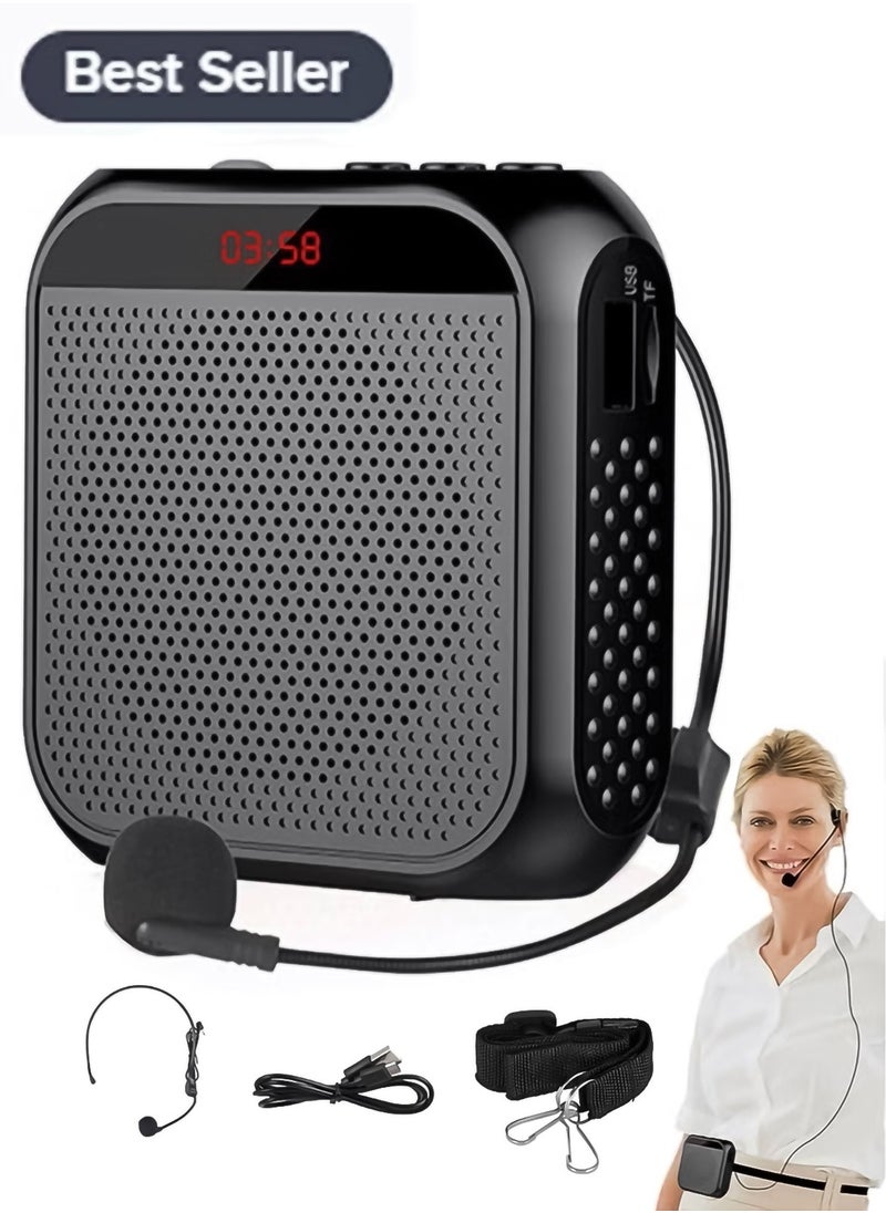 Homeosoobone - 2.5 Inch Wired Microphone Headphone Voice Amplifier 2200mAh Rechargeable Multifunctional Noise Canceling Speaker Support U Disk and TF Card - Image 1