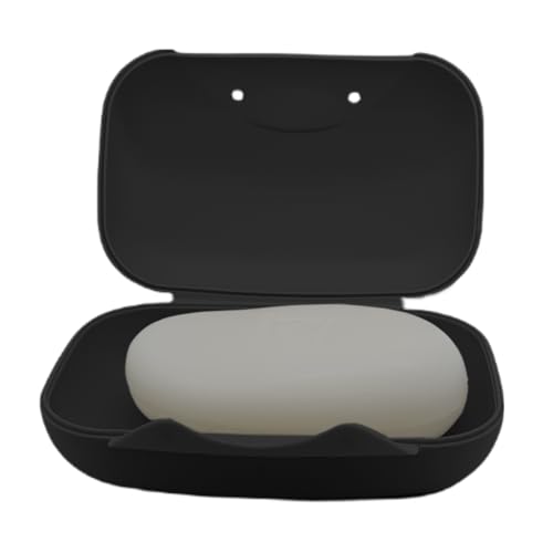 Vonpri Soap Holder Container, Portable Bar Soap Saver Scrubber Case for Bathroom and Kitchen (Black) - Image 1