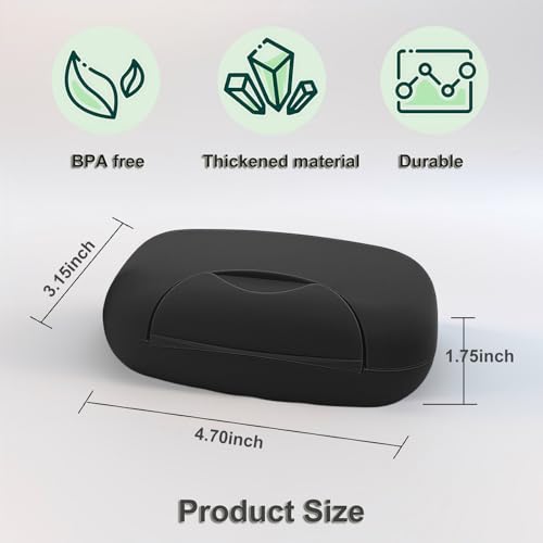 Vonpri Soap Holder Container, Portable Bar Soap Saver Scrubber Case for Bathroom and Kitchen (Black) - Image 5