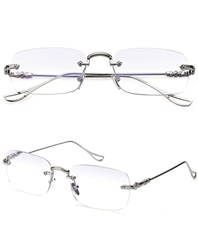 TERAISE Frameless Metal Reading Glasses for Men/Women Blue Light Blocking -Rimless Fashion Comfortable Computer Eyeglasses - Image 3
