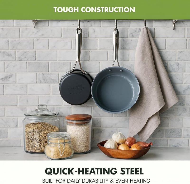 Greenpan Swift Healthy Ceramic Nonstick Saucepan Set, 1QT and 2QT - Image 4
