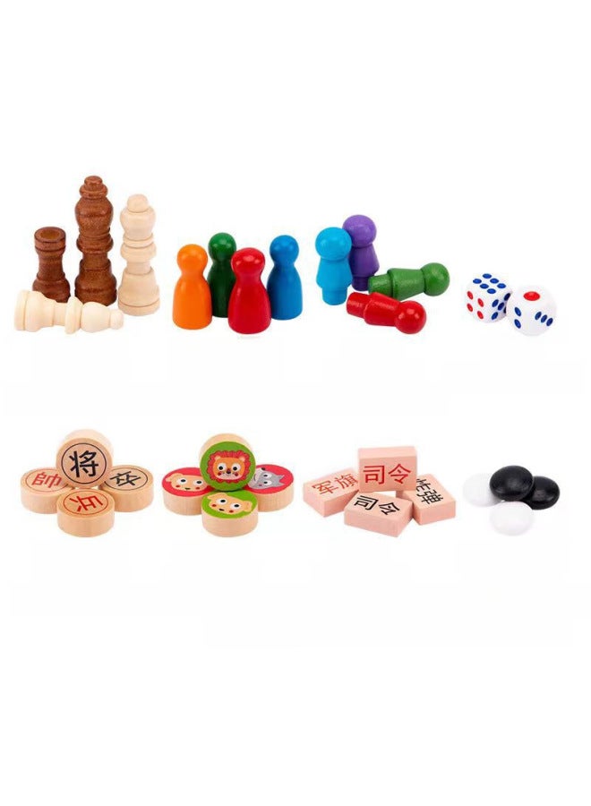 Children's Gift Multi-function Chess Game Chess Checkers Chess Flying Chess Gobang Primary School Students' Board Game Educational Toys-Color:: 11 In One - Image 5