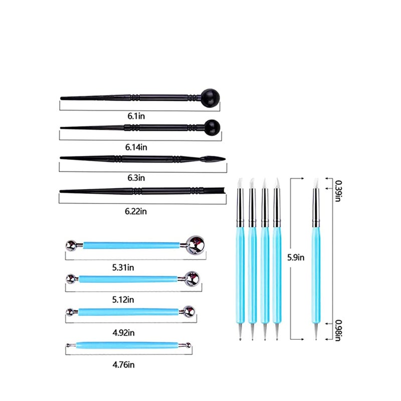 SOLARAE 13 Pcs Polymer Clay Tools, Sculpting Kits, Dual-Ended Design Pottery Tools, Ball Stylus Dotting Tools, Ball Rod Stylus Modeling Tools for Clay, Pottery, Ceramics Artwork - Image 2