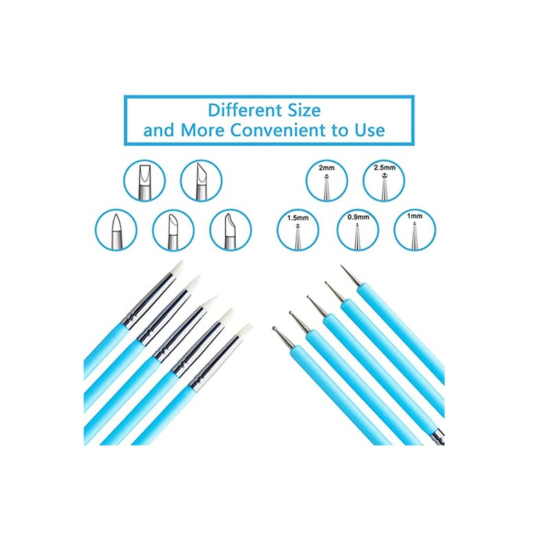 SOLARAE 13 Pcs Polymer Clay Tools, Sculpting Kits, Dual-Ended Design Pottery Tools, Ball Stylus Dotting Tools, Ball Rod Stylus Modeling Tools for Clay, Pottery, Ceramics Artwork - Image 3