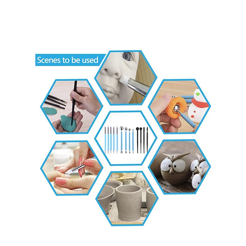 SOLARAE 13 Pcs Polymer Clay Tools, Sculpting Kits, Dual-Ended Design Pottery Tools, Ball Stylus Dotting Tools, Ball Rod Stylus Modeling Tools for Clay, Pottery, Ceramics Artwork - Image 5