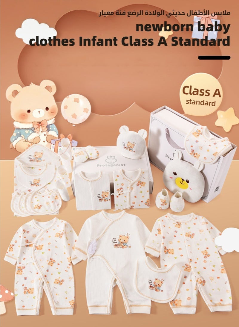 والالا مجموعة هدايا للأطفال حديثي الولادة، مجموعة هدايا لحديثي الولادة، مجموعة ملابس أطفال على شكل دب، مجموعة إكسسوارات للأولاد والبنات، مصنوعة من القطن الفاخر، صندوق هدايا مثالي مع حقيبة سفر جميلة لفصل الربيع والصيف والخريف والشتاء 66 سم - Image 4