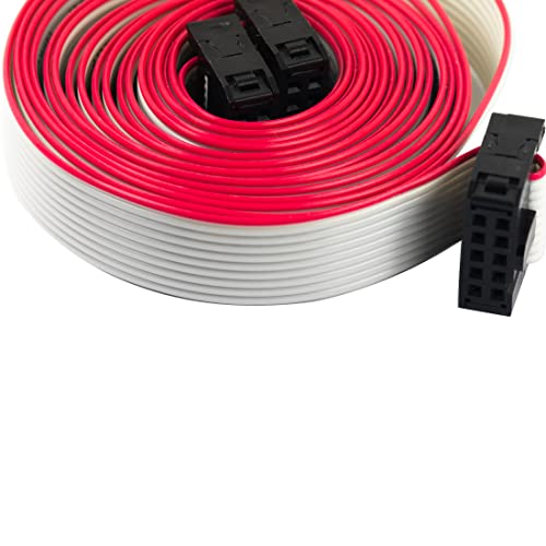 risingsaplings Flat Ribbon Cable 10 Pin 2x5 Female to Female IDC Ribbon Connector 0.1" Pitch 3.3FT (2pcs,Gray) - Image 4
