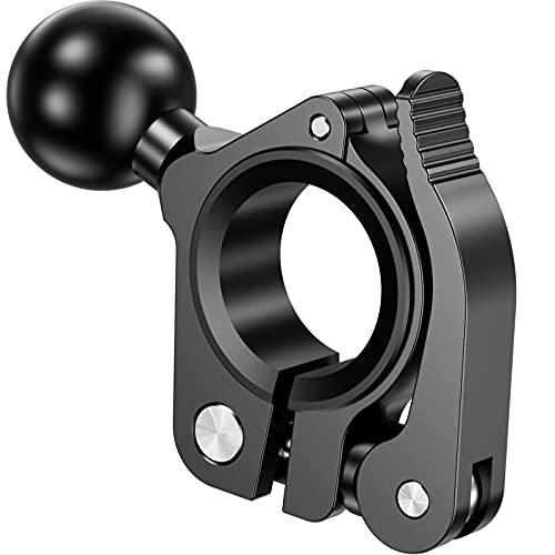 BRCOVAN Aluminum Alloy Handlebar Clamp Mount Base with 1'' TPU Ball for Rail Diameter 0.5'' 0.87'' 1'' 1.125'' 1.26'', Fit for RAM Mounts B Size 1 Inch Ball Double Socket Arm, Tool-Less Installation - Image 1